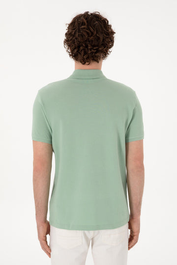 USPA Polo Shirt Men Water Green VR048 USPOM290 Single Color Horse US Polo Assn.